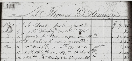 Thomas Harrison Store Ledger